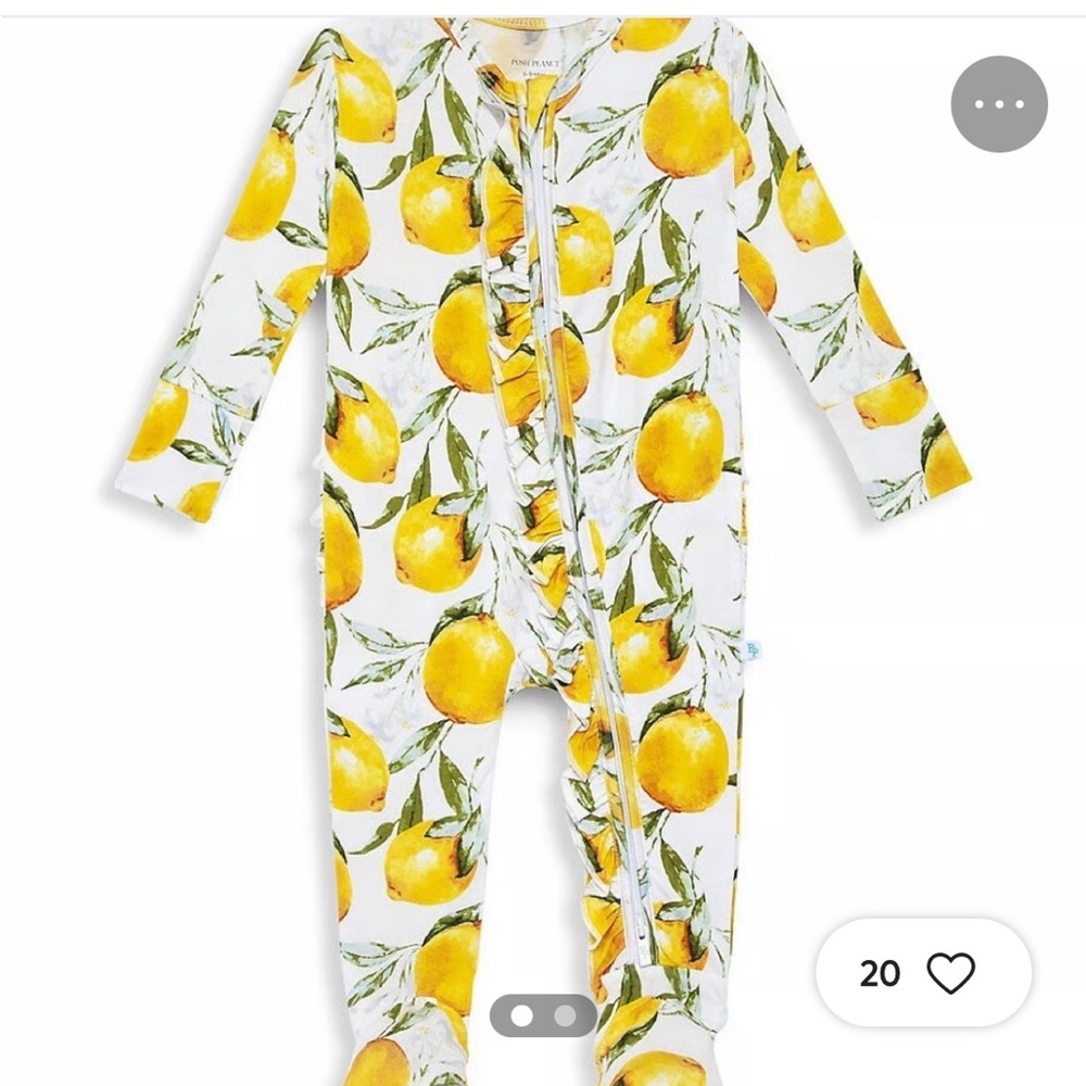Posh peanut - Lemoncello footie ruffled zippered one piece - size 3-6 months